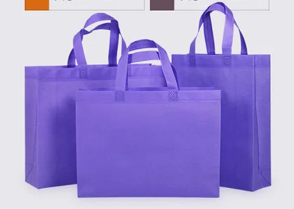 Оптовые индивидуальные рекламные многоразовые тканевые сумки для покупок с логотипом - Цвет: Purple