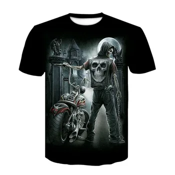 

2020 New Motorcycle Skull 3d T-Shirt Men Women Fashion Hip Hop T-Shirt Streetwear Pullover T Shirt Camisetas Hombre Tops Tees