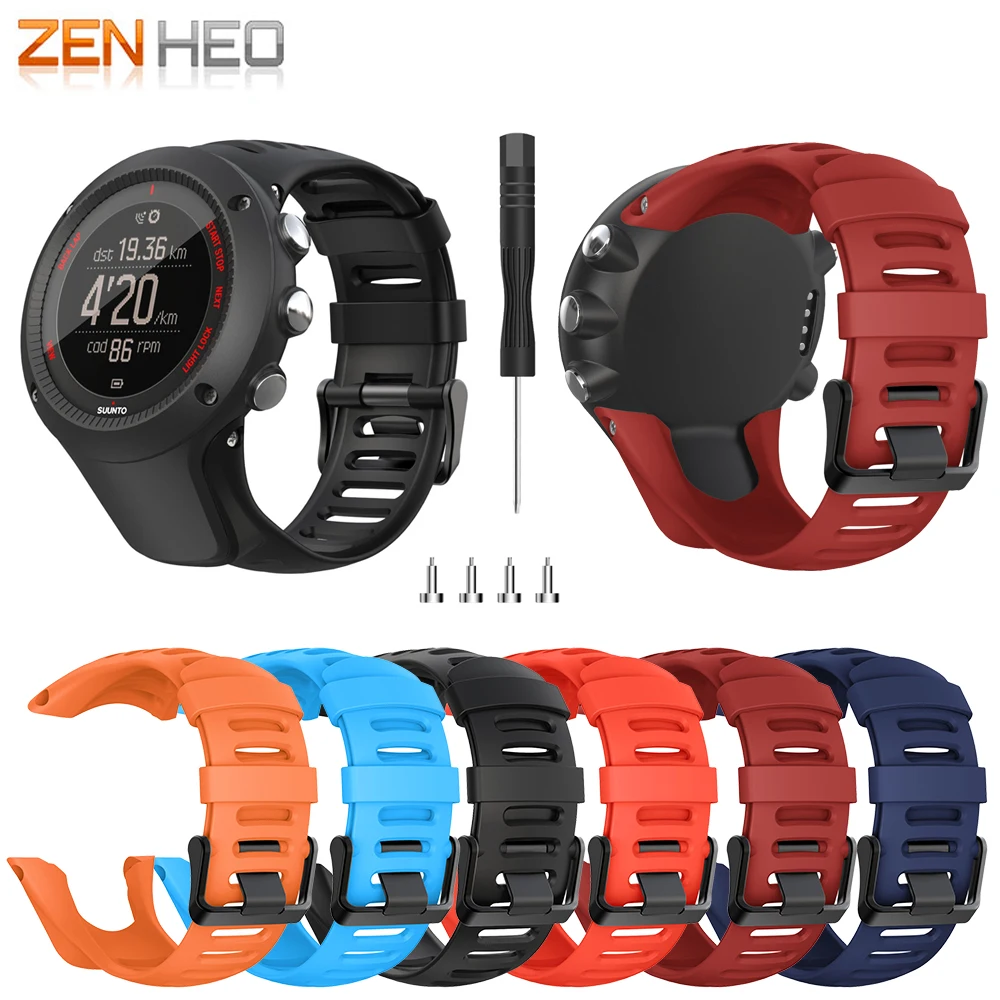 

Sport Strap For SUUNTO Ambit 1 2 3 24mm Men Women Watch Rubber Band Screwdriver WatchBand For SUUNTO Ambit 1/2/2S/2R/3P/3S/3R