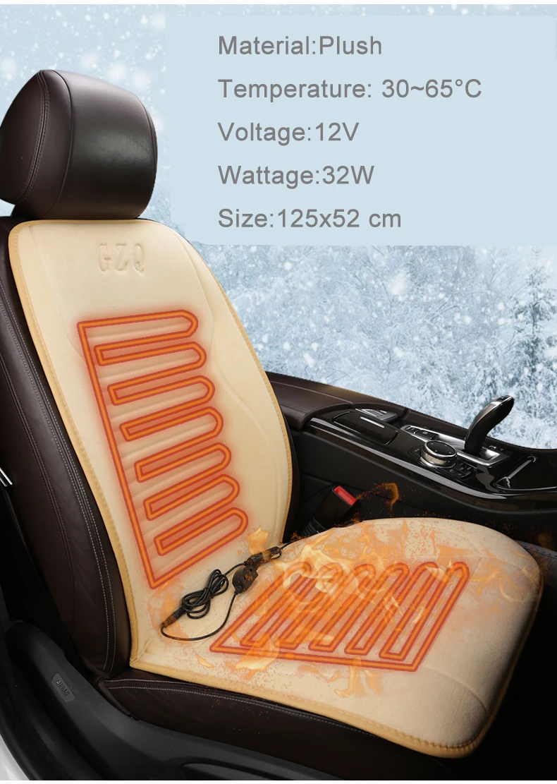 1 шт 12V электрический зимняя флисовая куртка автомобильное сидение с подогревом наволочка чехол для сиденья автомобиля чехлы на сиденья подогреватель для зимнего периода коврик