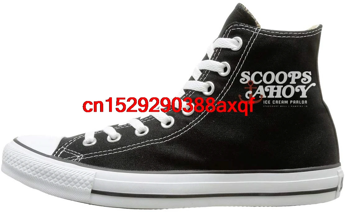 

Women Men Sports Shoes Casual Shoes Daily Scoops Ahoy Logo Print High-top Flat Canvas Shoes Fashion Sneakers Plus