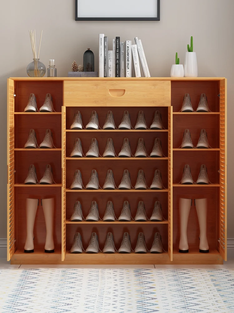 

Shoe cabinet simple bamboo shoe rack home door multi-layer solid wood shoe shelf economy multi-functional storage