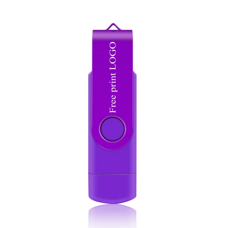 Purple Флеш-накопитель 64 Гб 128 ГБ Usb Флешка 32 ГБ 16 ГБ флеш-накопитель 4 ГБ 8 ГБ металлический u-диск OTG флеш-накопитель 16 Гб для карты памяти бесплатный логотип на заказ - Цвет: Purple