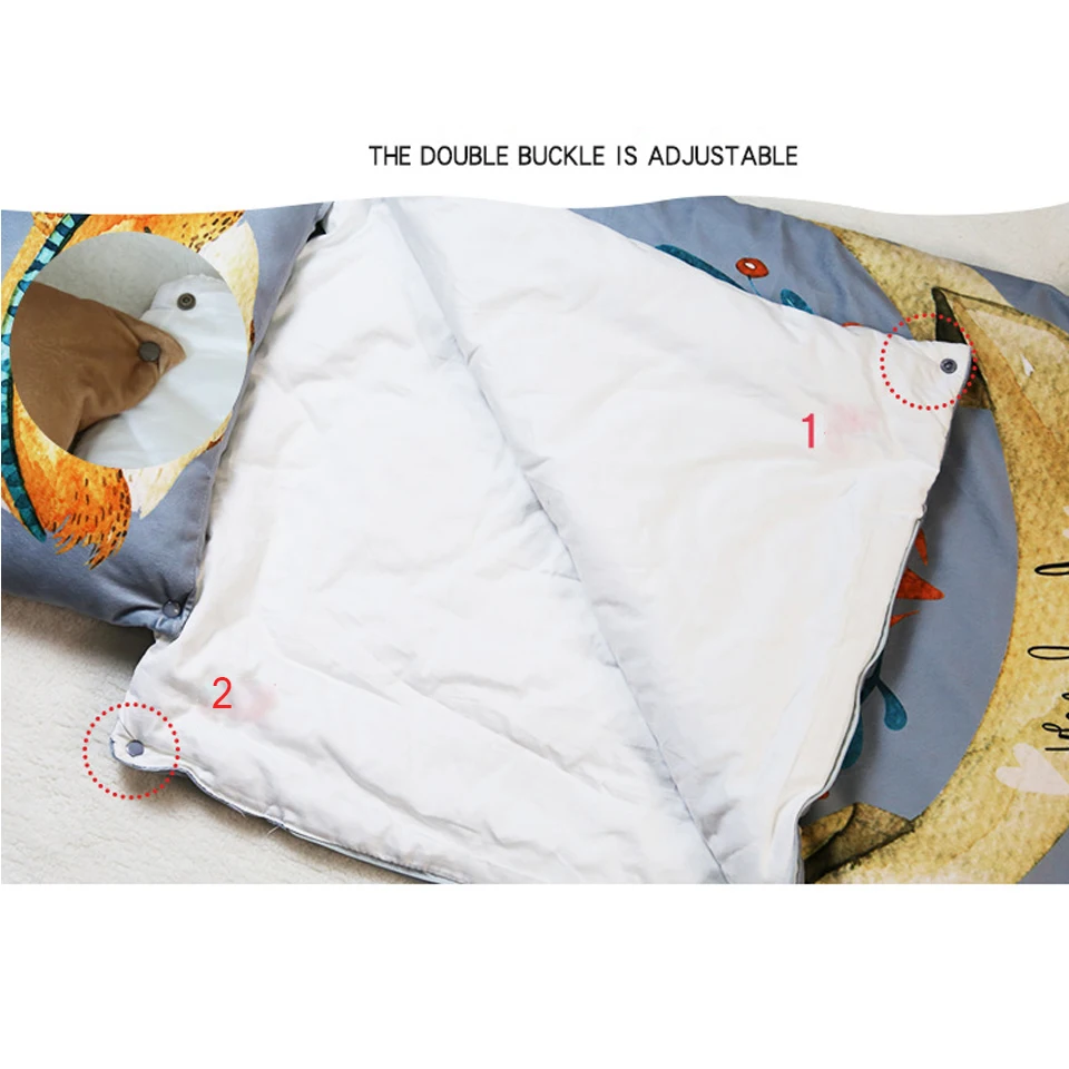 Хлопковый теплый детский спальный мешок на осень и зиму 95*70 см, детский slaapzak с подушкой, мягкие зимние спальные мешки для коляски