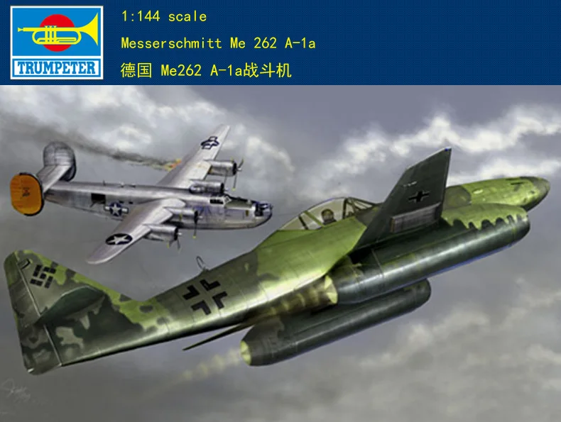 Trumpeter 01319 Messerschmitt Me262 A-1a Aircraft комплект модели самолета 1/144 Scale | Игрушки и хобби
