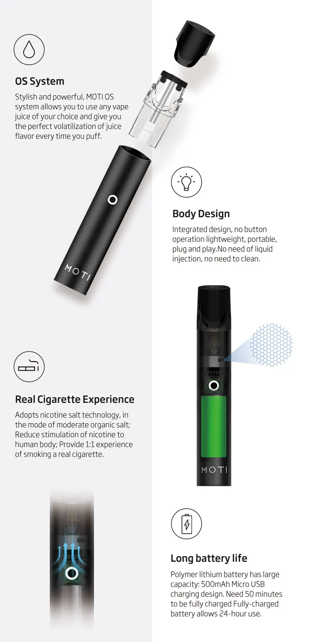 Новейший набор MOTI Start Vape 1,8 мл Vape Pod с аккумулятором 420 мАч портативный AlO электронная сигарета MOTI Shisha ручка