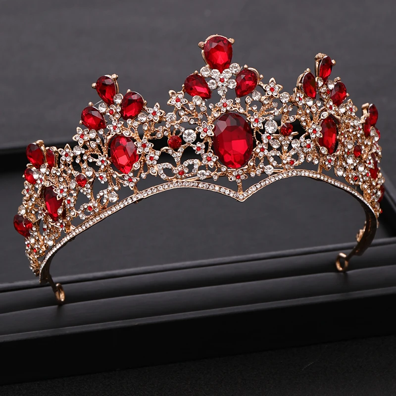 AiliBride серебро кристалл барокко Королева Корона Свадьба тиара, свадебное головное украшение для волос орнаменты ободки на голову Выпускной вечерние украшения для волос