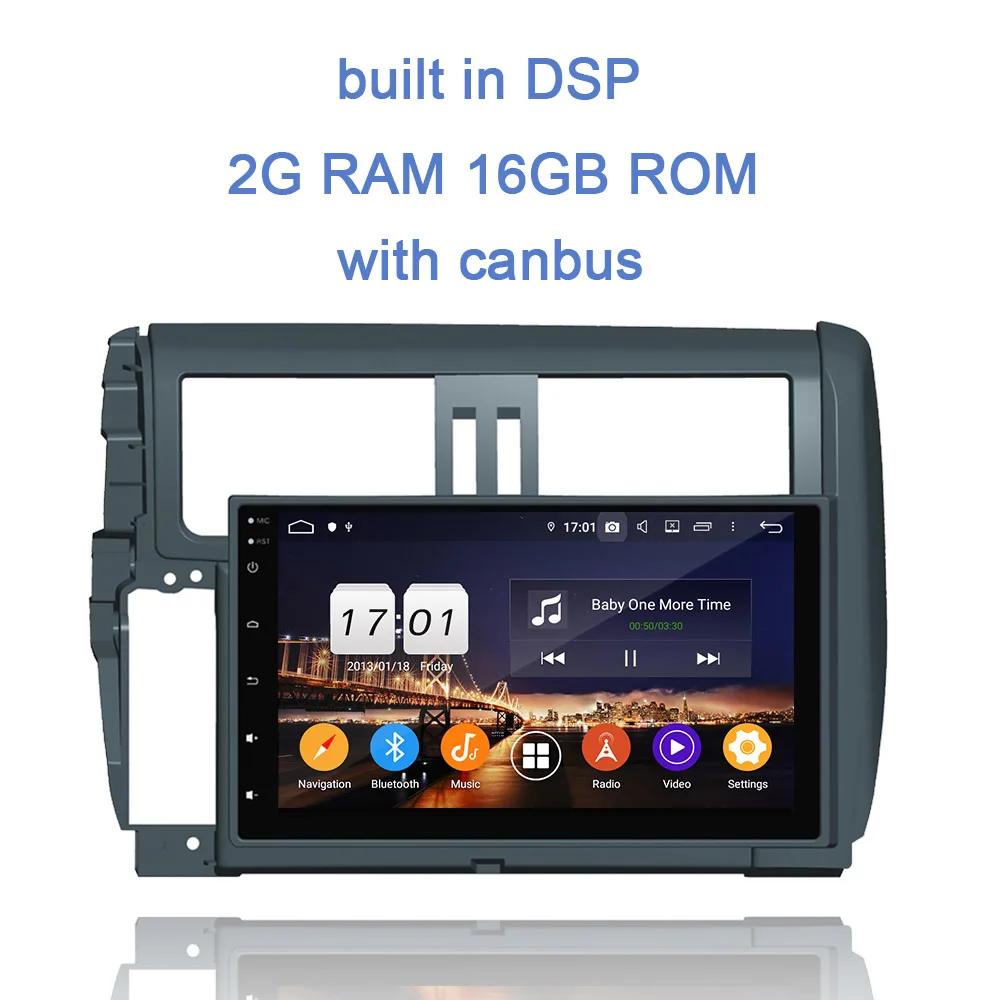 2GB 16GB with canbus DSP Android 9,0 64GB rom 4GB ram 8 CORE автомобильный dvd-плеер Wifi 4G Bluetooth 4,2 RDS Авторадио gps карта для Toyota PRADO 2010-2013 - Цвет: 2GB 16GB with canbus