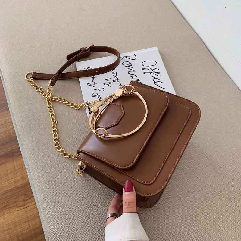 

Western Style Circular Ring Hand Bag Women's 2019 New Style Fashion Korean-style Versatile INS Chain Shoulder Square Sling Bag
