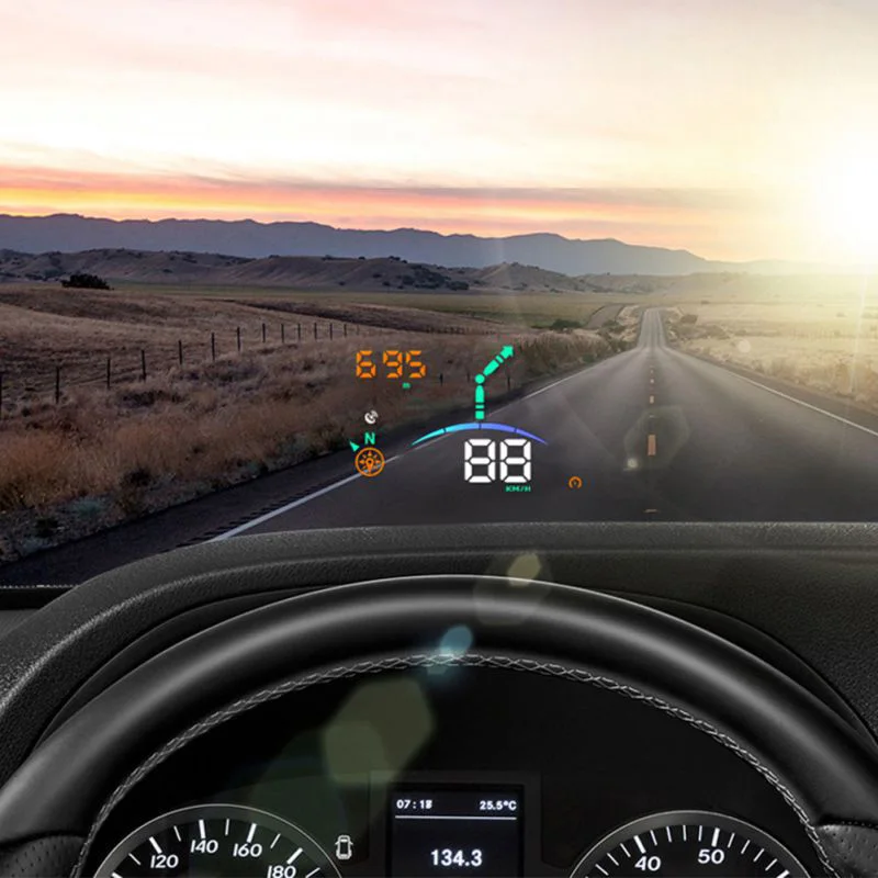 H8 Универсальный Hud Автомобильный дисплей лобовое стекло скорость проектор Gps навигация интеллектуальная скорость температура воды безопасность Alar