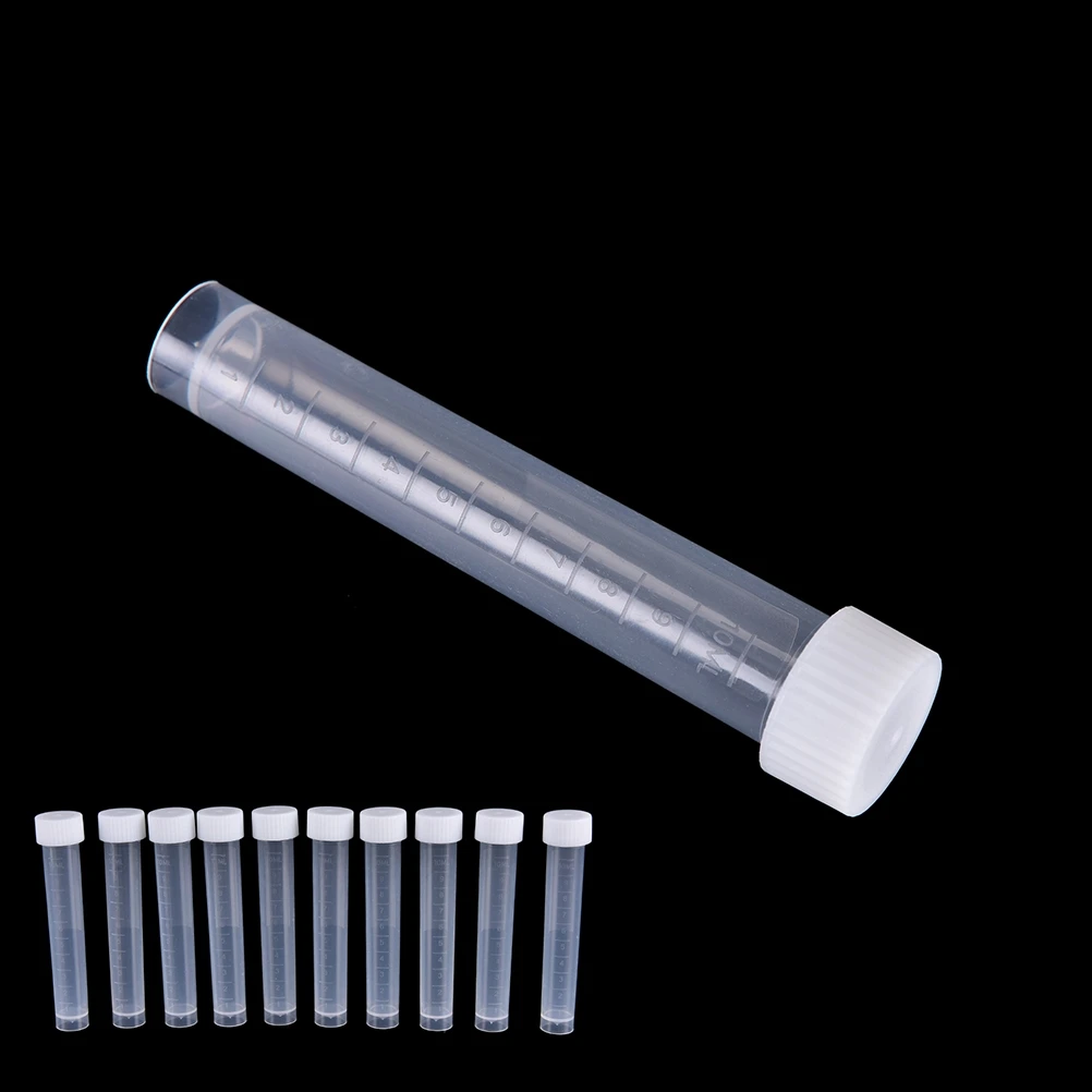 100pcs 10ml Lab Plastic Frozen Test Tubes Vial Seal Cap Container for Laboratory School Educational Supply High Quality