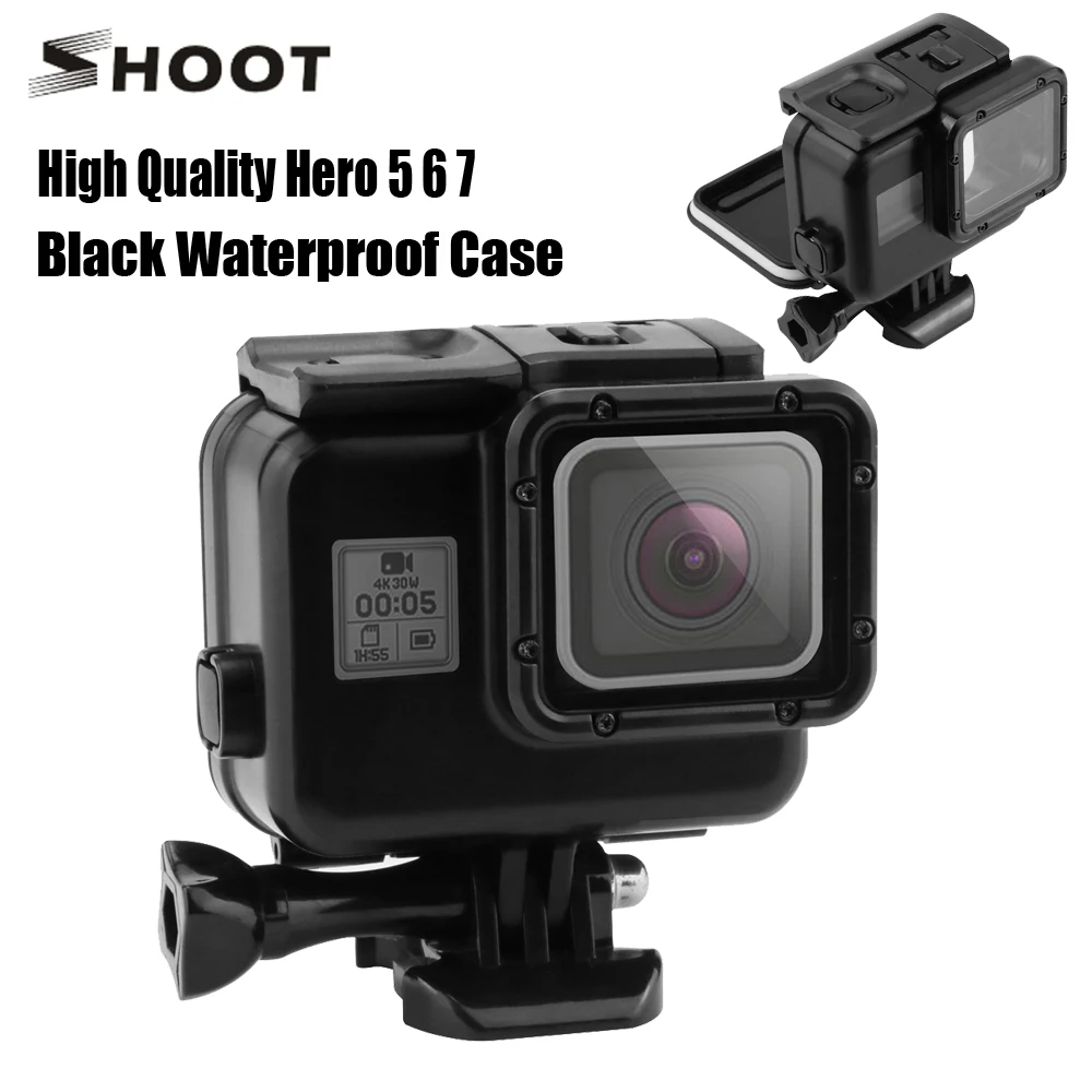 SHOOT 45m Подводный Водонепроницаемый чехол для GoPro Hero 7 6 5 Черный Защитный чехол для дайвинга крепление для корпуса для Go Pro аксессуар