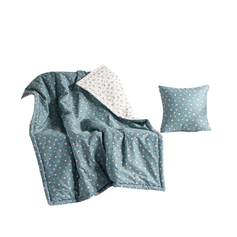 

Summer Cotton Quilt Throw Pillow Cushion Blanket Foldable Air Conditioning Blanket For Car Sofa Children Portable Travel