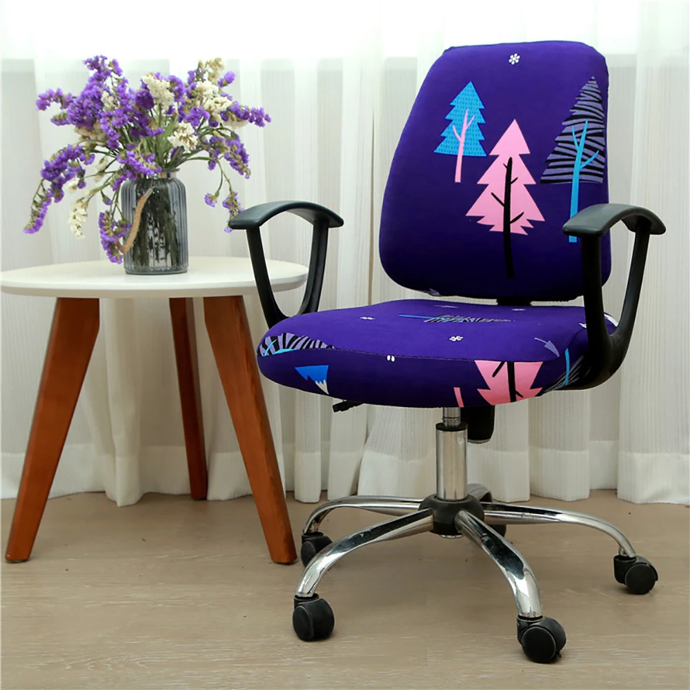 23 цвета современный спандекс чехол для компьютерного стула из полиэстера и эластичной ткани офисный раздельный Чехол для стула легко моющийся съемный