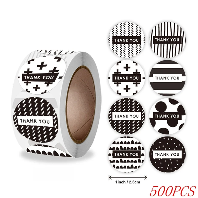 50-500pcs 1inch Blue Thank You Stickers For Envelope Sealing Labels Stationery Supplies Handmade Wedding Gift Decoration Sticker H0272-500pcs