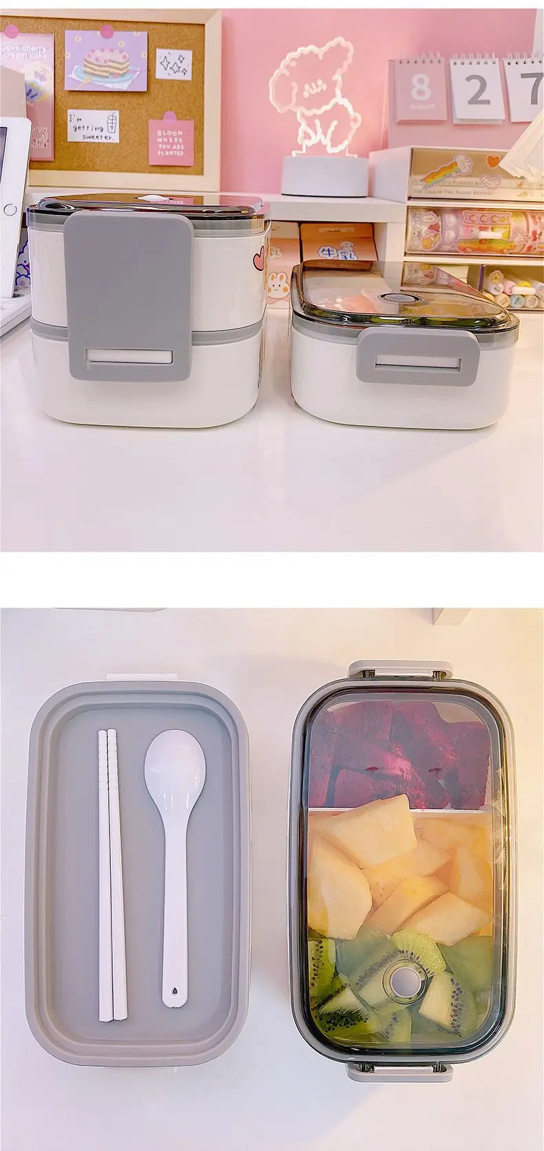 Lunch Box Microwave Kawaii Japanese Lunch Box Kawaii Kawaii Plastic