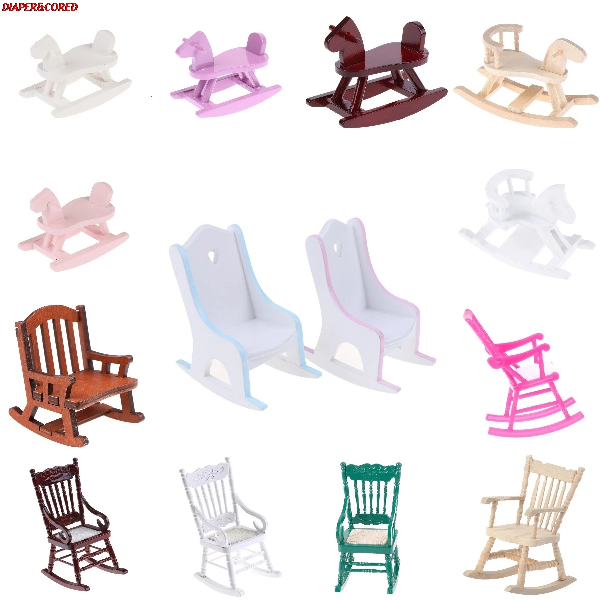 Dollhouse Rocking Chair Wooden Wooden Doll Rocking Chair Doll House