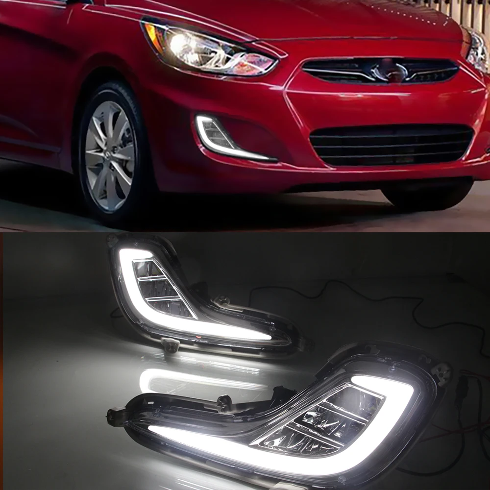 Автомобильная проблесковая 1 пара DRL для Hyundai Accent Solaris Verna 2010 2011 2012 2013 дневные