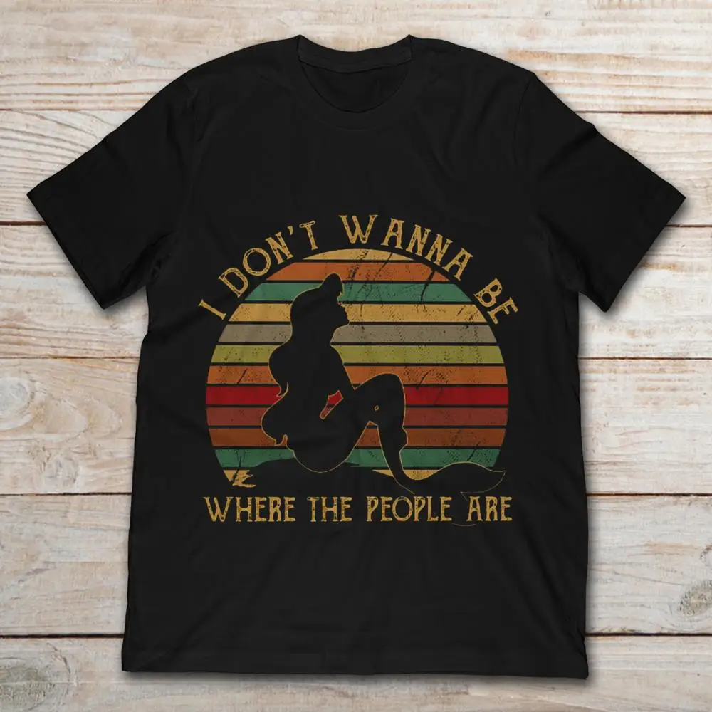 Футболка с надписью I't Want Be When The People Are Mermaid | Мужская одежда