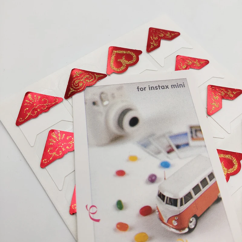 96pcs(4 sheets)Gold Glitter Paper Stickers For Photo Albums DIY Sticker Frame Decorations Scrapbooking Photo Album Accessories - Image 3