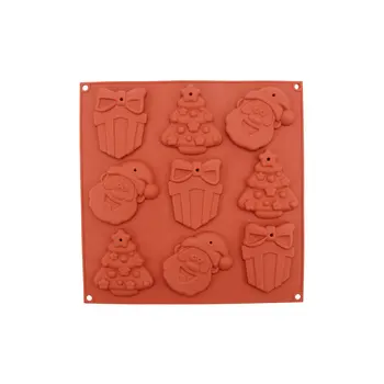 

Christmas Decorating Santa Claus Mold 9 Holes Christmas Silicone Mould Baking Tools For Cakes Chocolates Cookies Dessert Tool