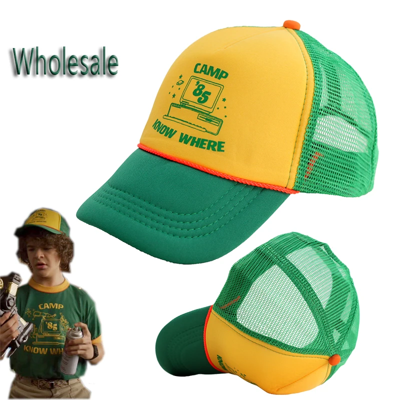 Wholesale Stranger Things 3 Dustin Hat Camp Know Where New Retro Mesh Trucker Cap stranger things costume Prop Newest