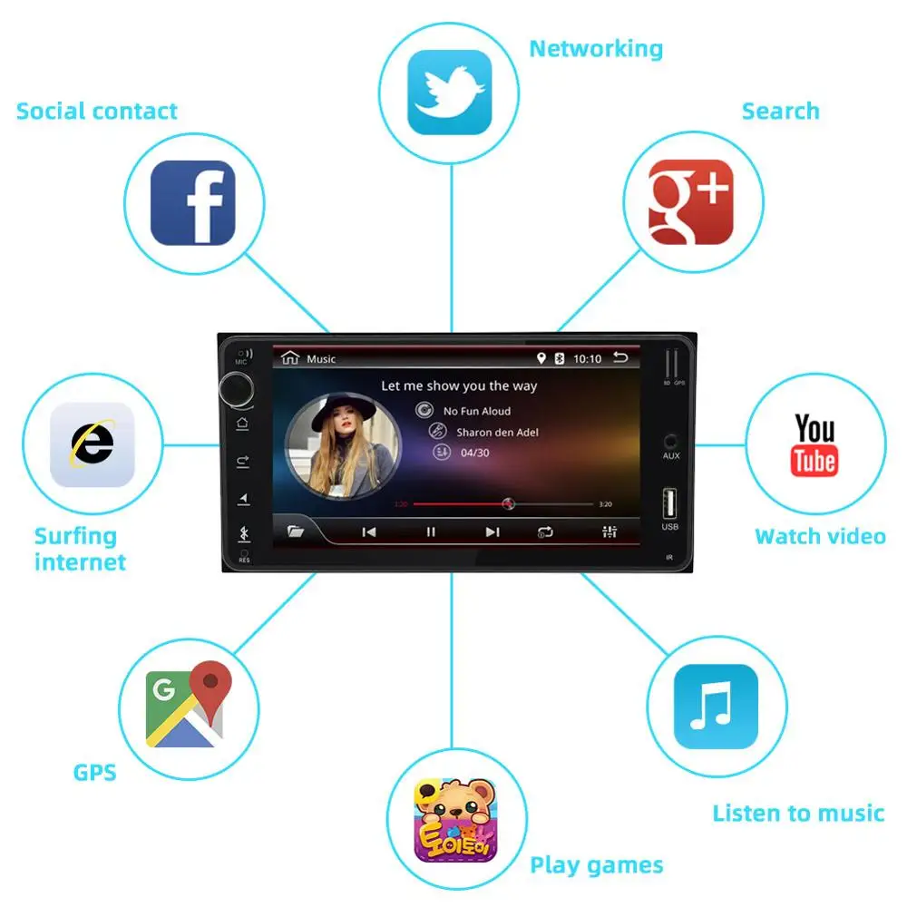 Best Bosion Android 8.1 car dvd for toyota corolla 2 Din Universal car radio with navigation Bluetooth Wifi BT car stereo gps player 2
