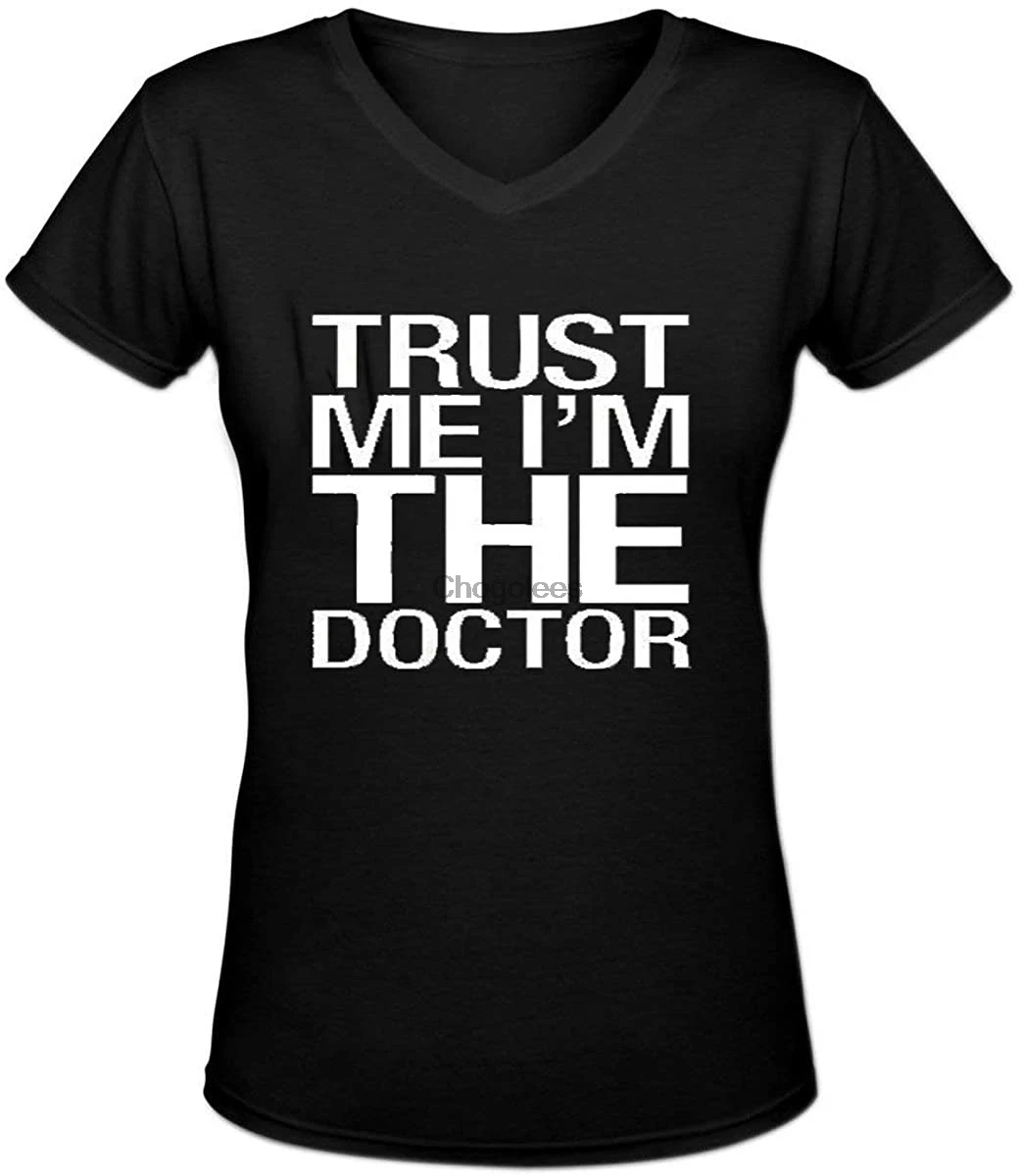 Мужская хлопковая футболка onekee Trust ME I'm The Doctor с коротким рукавом и V-образным
