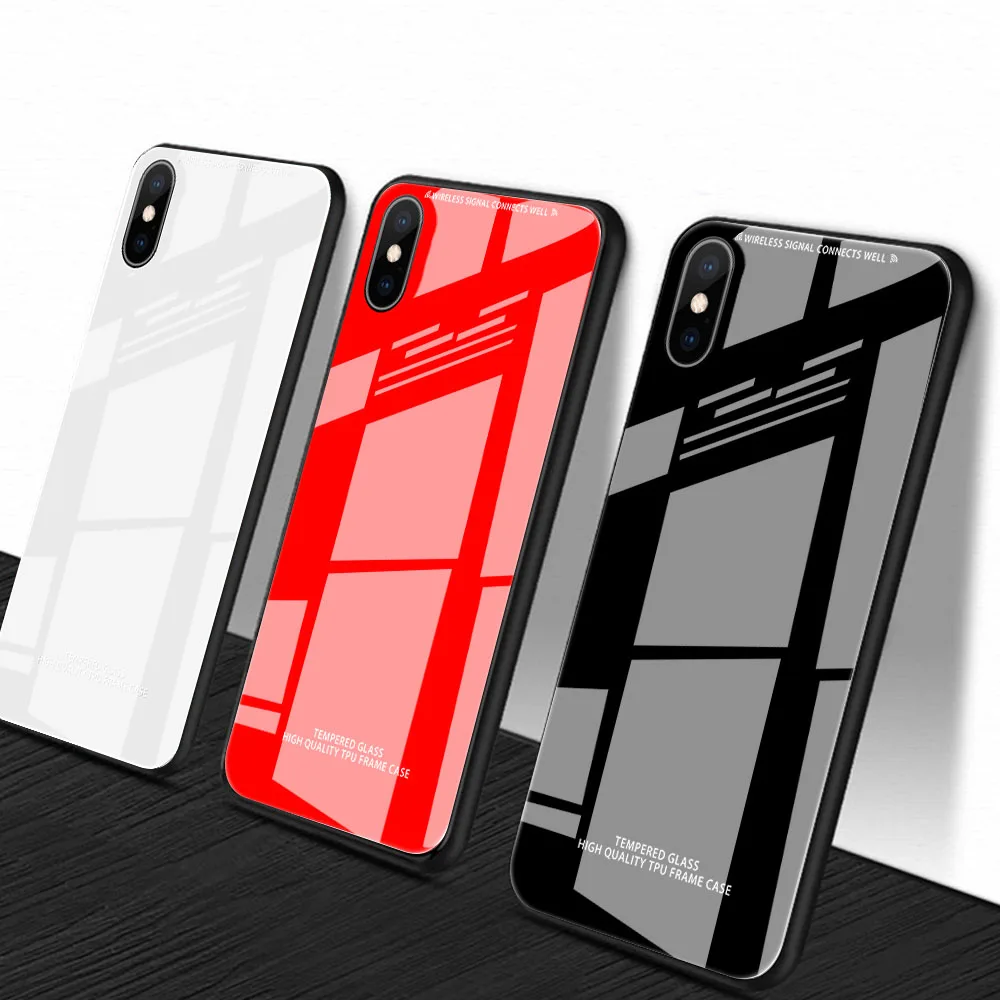 Роскошный чехол из закаленного стекла для iphone 8 plus x 7plus xs xr 7 6s чистый цвет мягкий