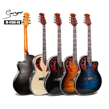 41 дюймов электрическая коробка народная гитара задняя пластиковая двойная Виноградная дыра ель гитара Стальная Струнная Акустическая гитара