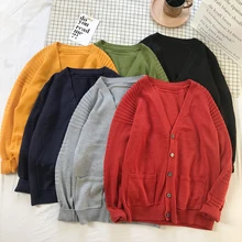 Твердые v-образным вырезом повседневные мужские шерстяные свитера с длинным рукавом тонкий кардиган свитер свободные пуговицы вязаный корейский Кардиган для мужчин YT50156