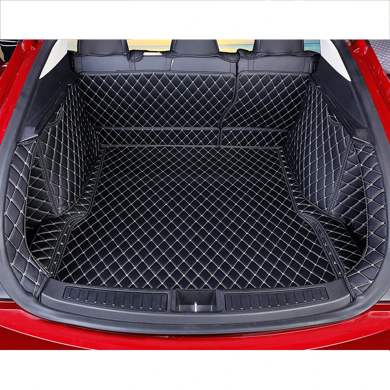 Lsrtw2017 For Tesla Model S Leather Car Trunk Mat Cargo