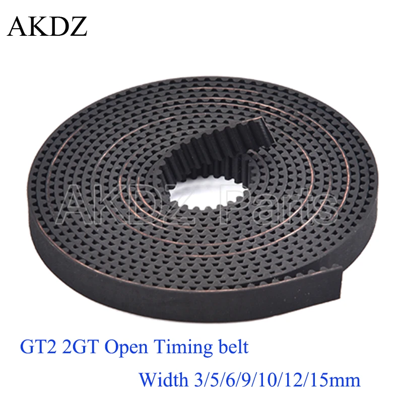 2mgt 2m 2gt Open Synchronous Timing Belt Width 3/6/9/15mm Rubber Samll