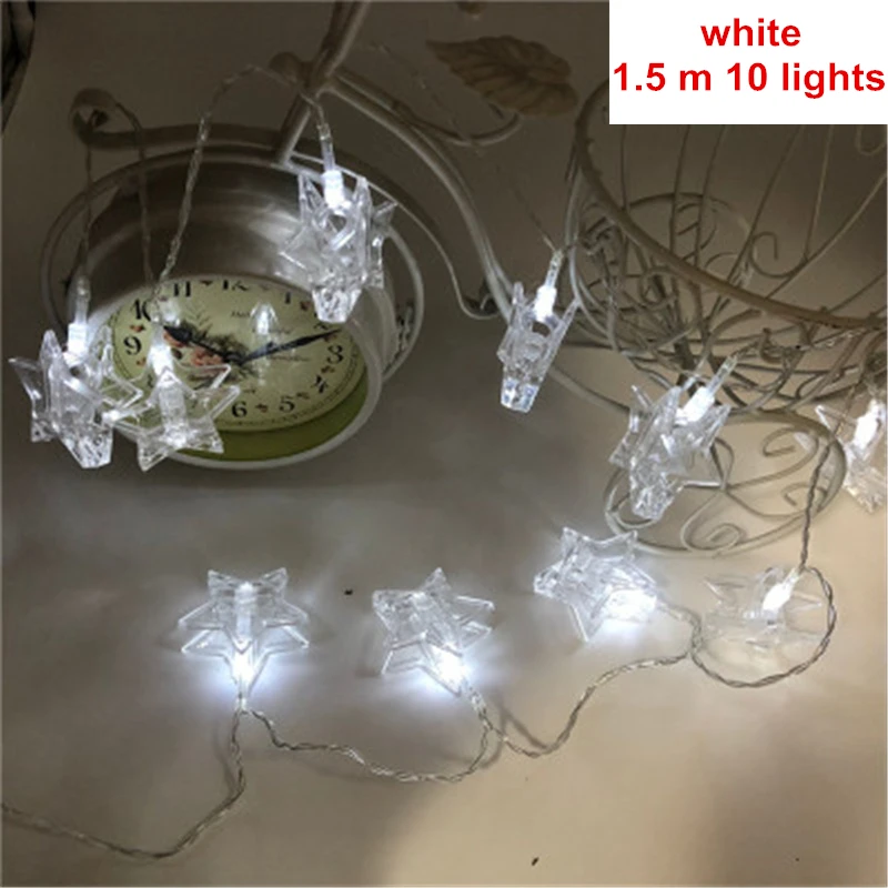 10LED white Рождественские украшения для дома, 20 светодиодов, Рождественские елочные украшения, снежные хлопья, светодиодные огни, рождественские новогодние гирлянды, B - Цвет: 10LED white