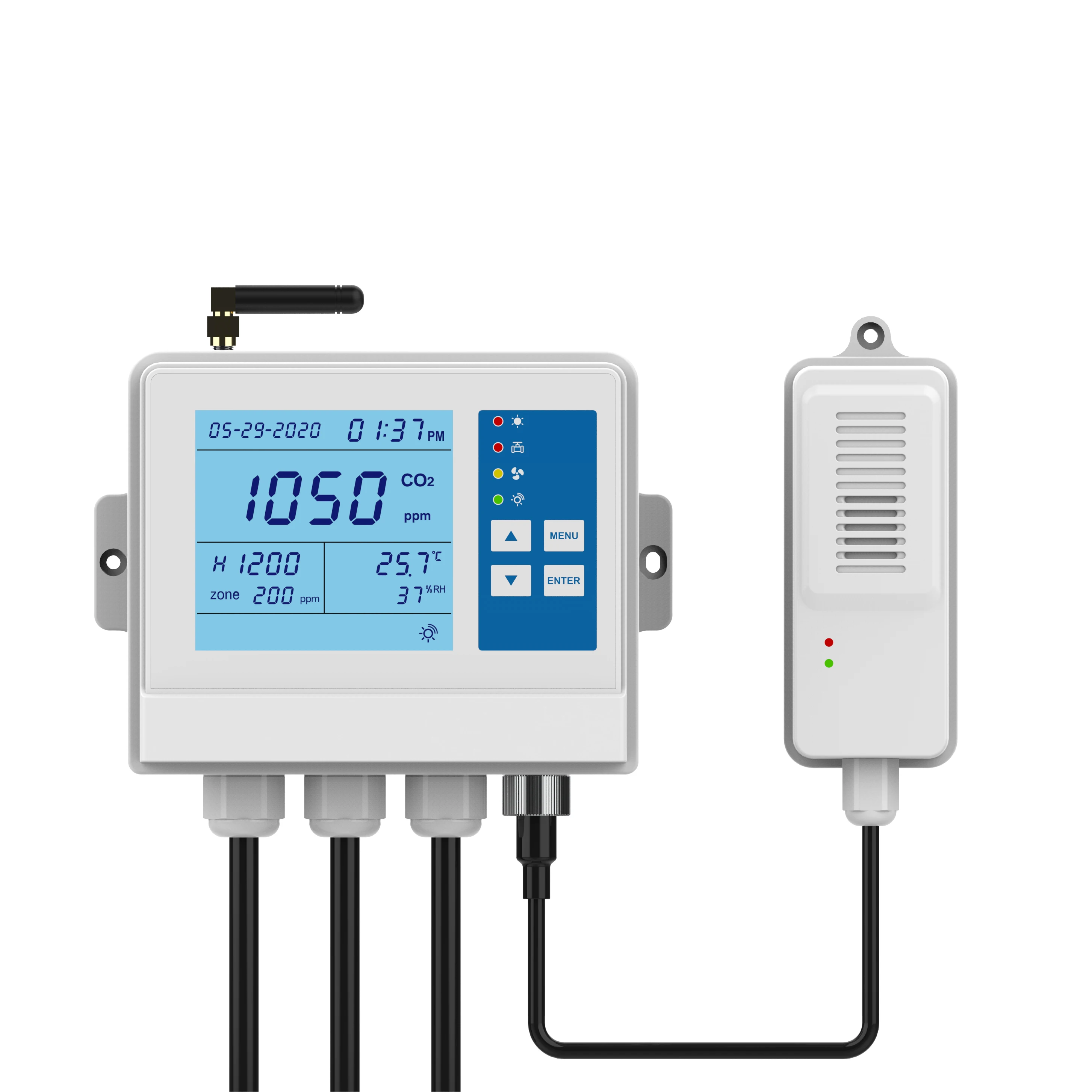 Greenhouse Grow Room CO2 air quality controller CO2 controller for regulator and Ventilation Fan