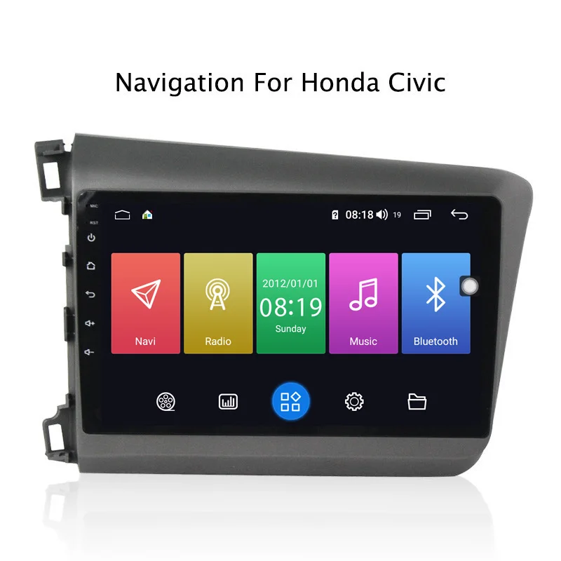 Ectwodvd 9 pulgadas Android 8,1 coche DVD GPS para Honda Civic 2012