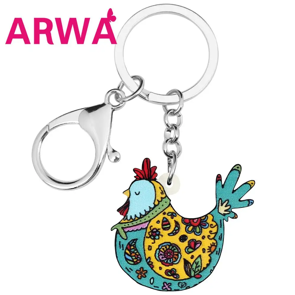 Акриловый цветочный брелок ARWA в виде петуха курицы раньше животного на ферме