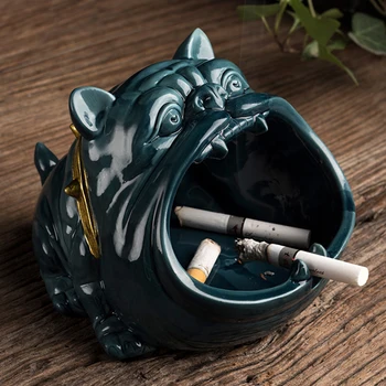 

Nordic Retro Pottery Mini Cartoon Dog Ashtray Crafts Ornaments Living Room Office Outdoor Ashtray Anti-fly Ash Home Storage Box