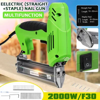 

Doersupp Multifunction 2000W 220V Electric Straight Staple Nail Gun Woodworking Tool High Power Speed Electrical Staple Nail