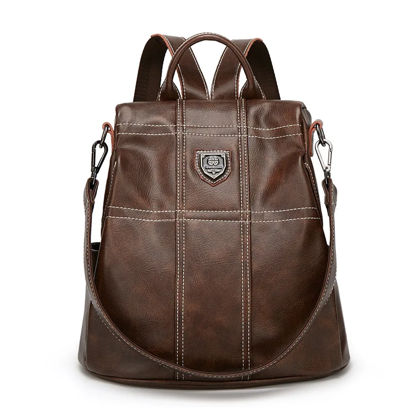 

Retro Backpack Women's 2019 New Style Korean-style Versatile Fashion Soft Leather Anti-theft Backpack Casual Travel Diaper Bag