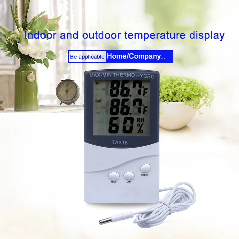 Крытый/Открытый термометр гигрометр Температура Влажность монитор цифровой Большой цифра дисплей термометр с зондом