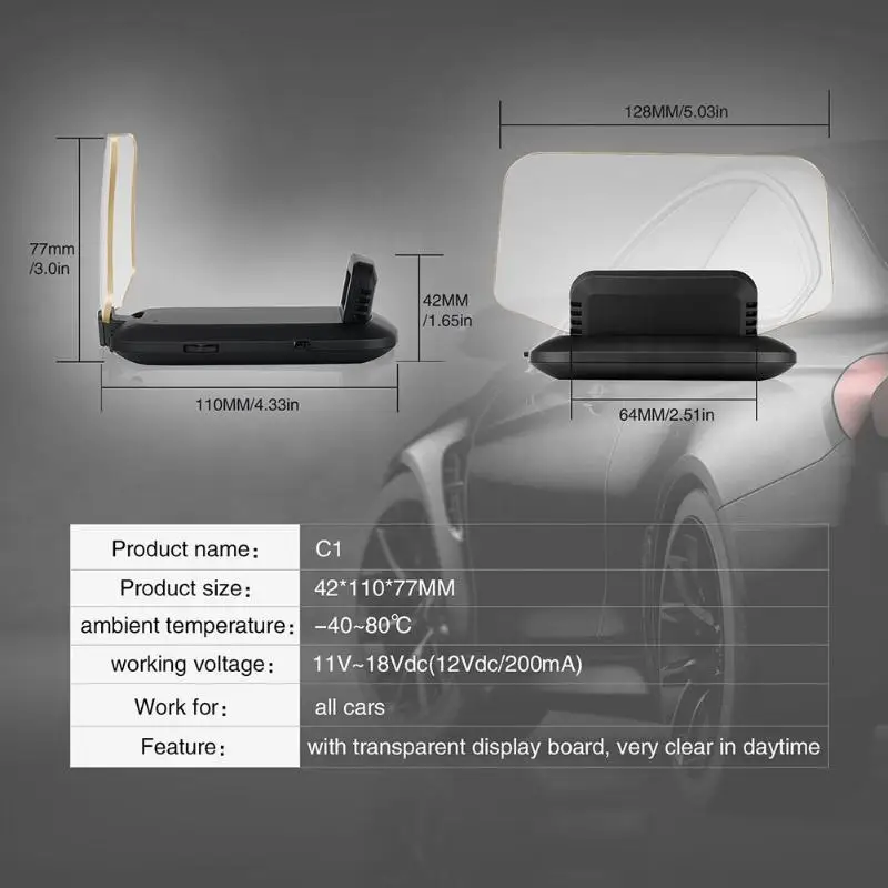 Автомобильный HUD OBD2+ gps дисплей HD светодиодный проектор на лобовое стекло Предупреждение о превышении скорости проектор автоматическая электронная сигнализация напряжения