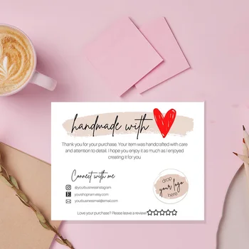 

Custom Handmade with Love Business Thank You Card for Small Business. Poshmark Thank You For Order Card.