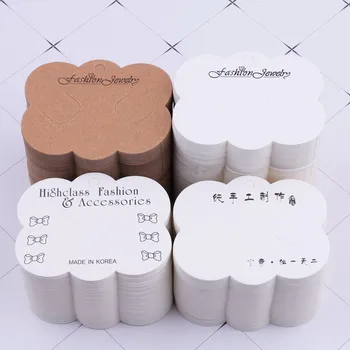 

100pcs Kraft Paper Jewelry Cards Displays Brown /white Cloud Blank Paper Card Cardboard Gift Label Tag Handmade Hair Clip Card