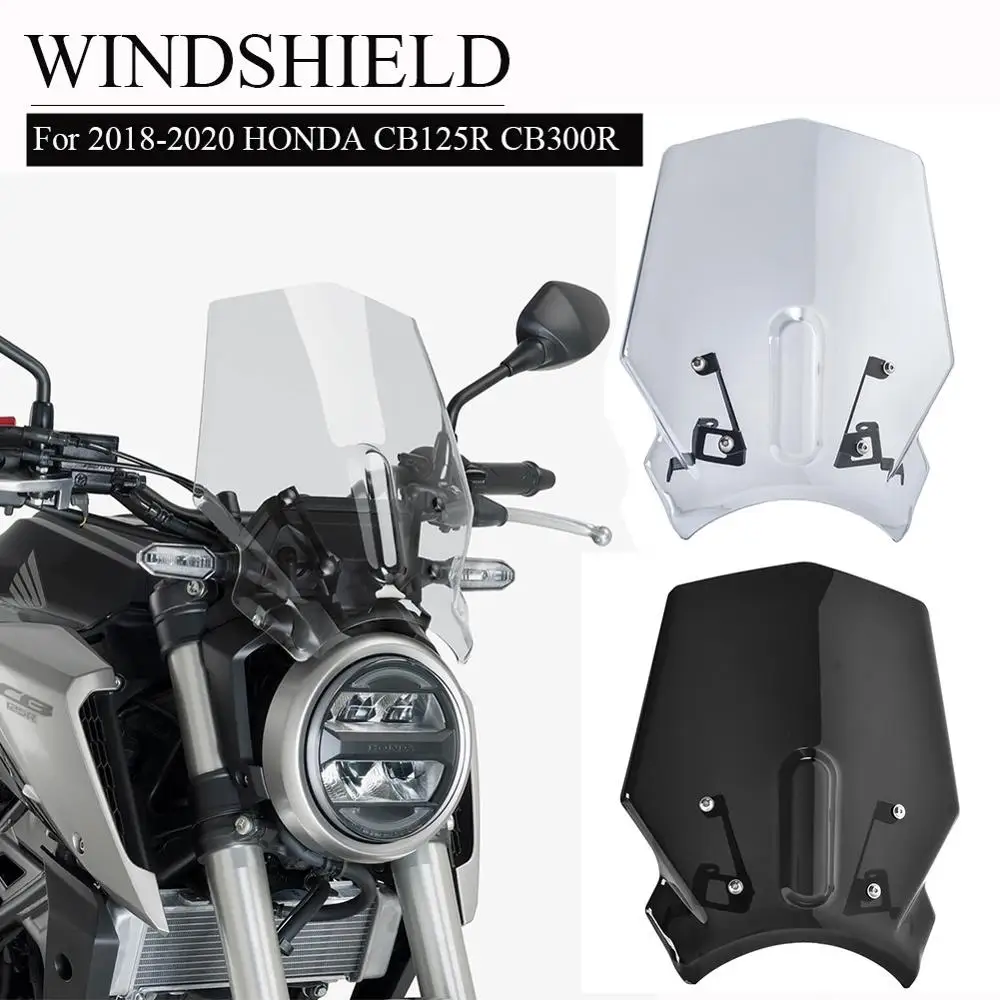 

For 2018 2019 2020 Honda CB125R CB300R Double Bubble Sports Windshield WindScreen Wind Deflector Visor Motorcycle Accessories