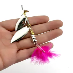 2pcs Spinner Fishing Lures Trout Spoon Wobbers CrankBait Bass Carp Fishing Jig Metal Pesca Isca Artificial Hard Baits