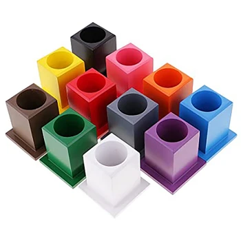 

Early Childhood Development Language Teaching Aids Wooden Toy 11-Color Pencil Holder