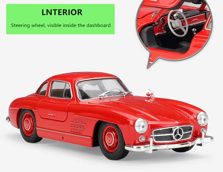 WELLY 1:24 Mercedes 300SL моделирование сплава Модель автомобиля ремесла Коллекция игрушек инструменты подарок