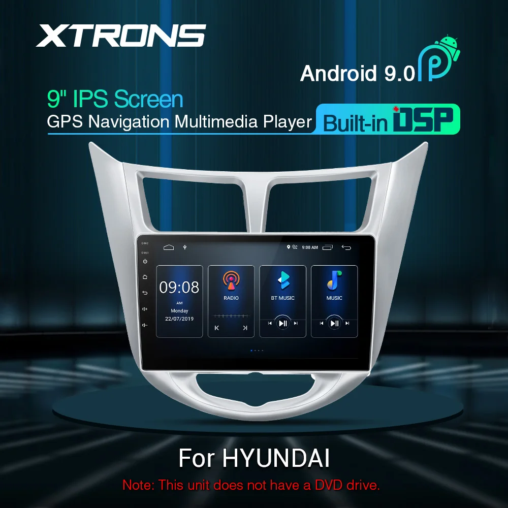 XTRONS " ips Android 9,0 DSP gps Мультимедиа стерео радио плеер для hyundai i25 i 25 Verna Solaris Accent Grand Avega без DVD