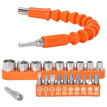 

21 Sets of Universal Flexible Shafts for Hand Drill Bit Sleeves and Flexible Shaft Extension Drills